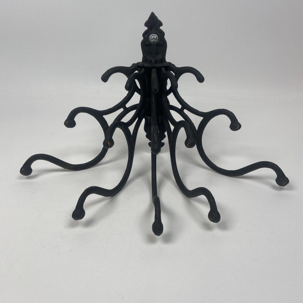 Vintage Victorian Cast Iron 5 Arm Swing Wall Mount Coat Hat Hooks Hanger